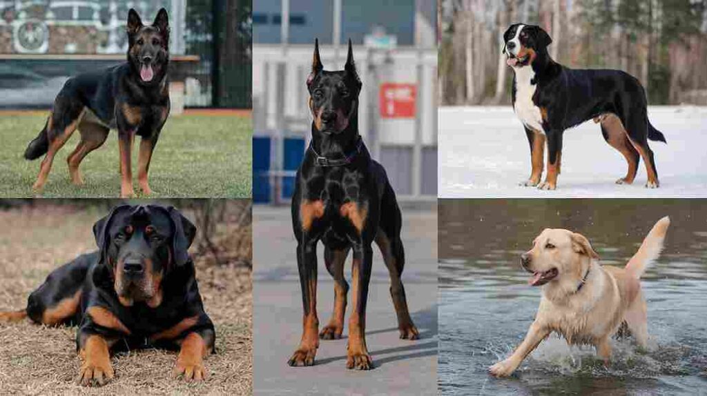 Comparison of dog breeds similar to long-haired Rottweilers