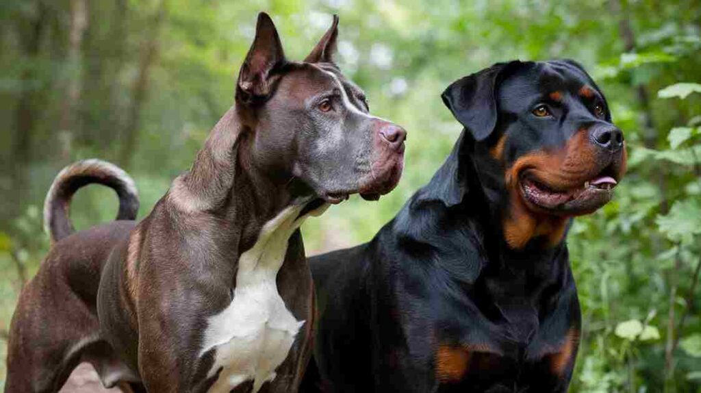 Cane Corso in standard pose showing physical similarity to Rottweiler