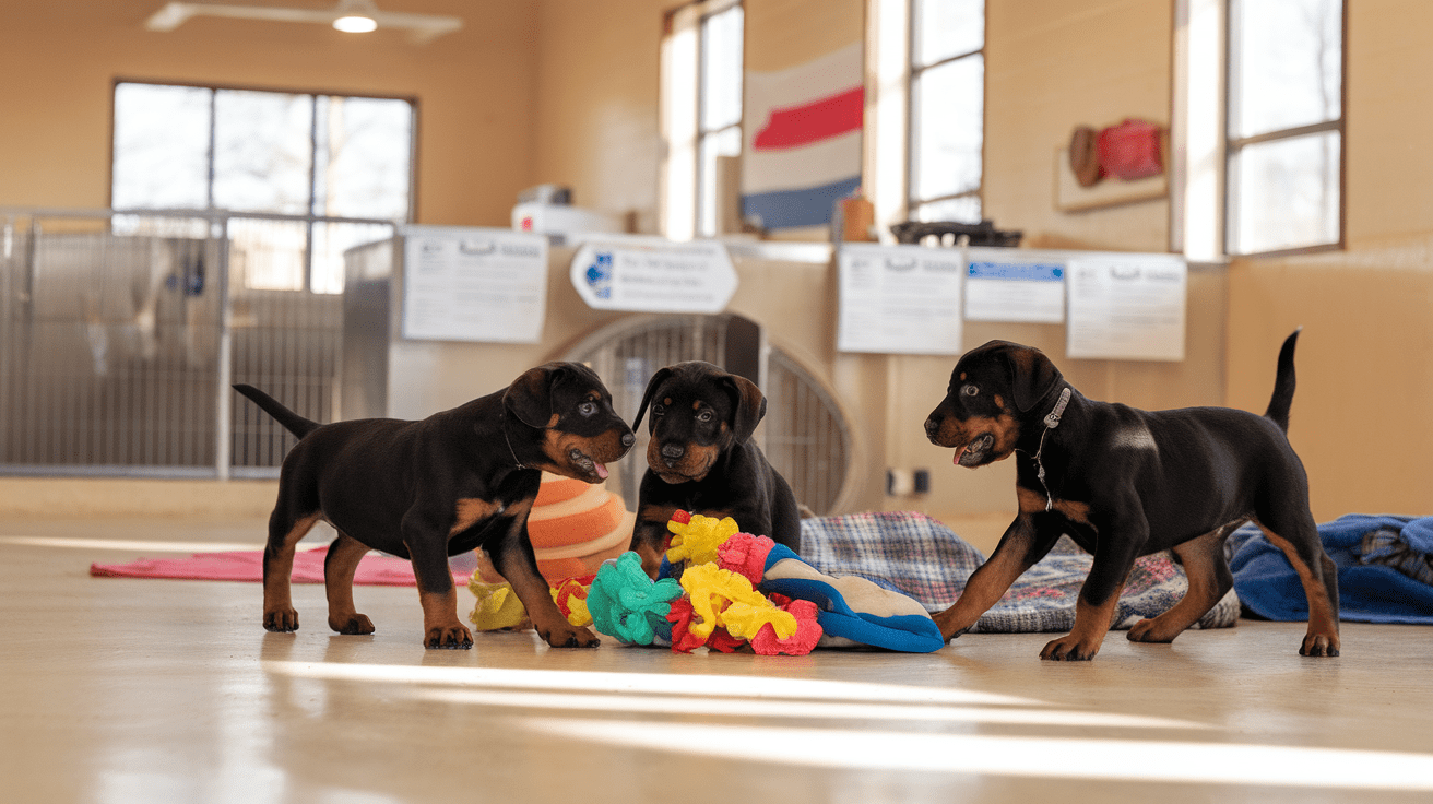 rottweiler puppies ohio at a professional breeding facility showing well-cared for puppies in a clean environment